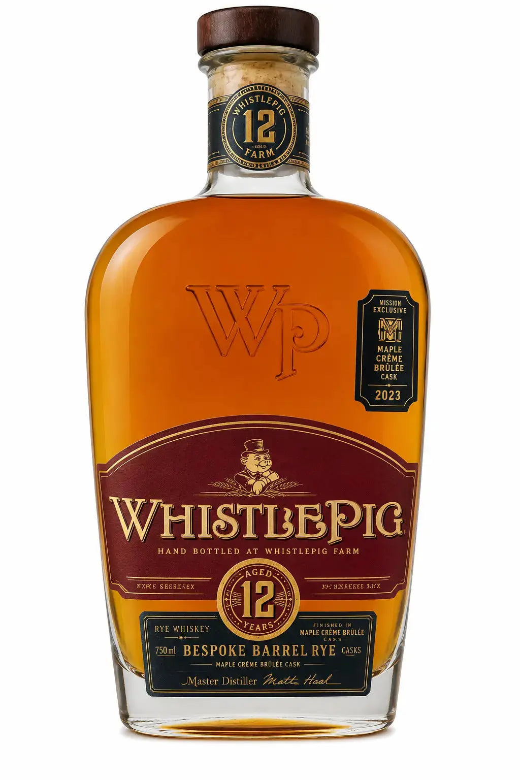 WhistlePig 12 Year Old Maple Creme Brulee Cask Finished Bespoke Barrel Rye Whiskey 750ml (Pre-Order)