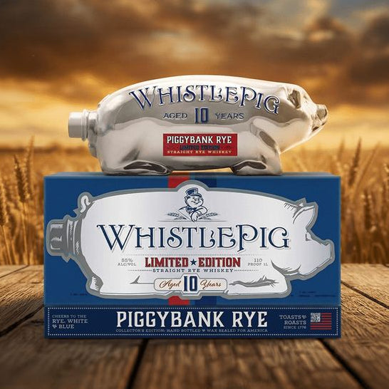 WhistlePig Piggybank White & Blue Limited Edition 10 Year Old Straight Rye Whiskey 1Lt