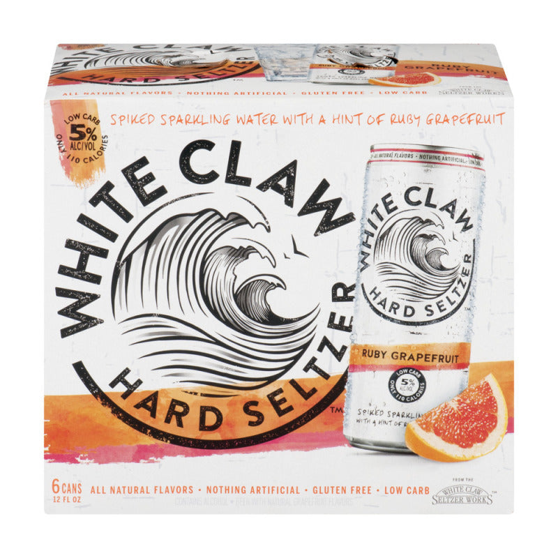 White Claw Ruby Grapefruit Hard Seltzer 12-Oz Can 6-Pack