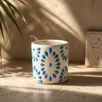 White & Turquiose Talavera Design Ceramic Hand Printed Shot Glasses 1.6-Oz
