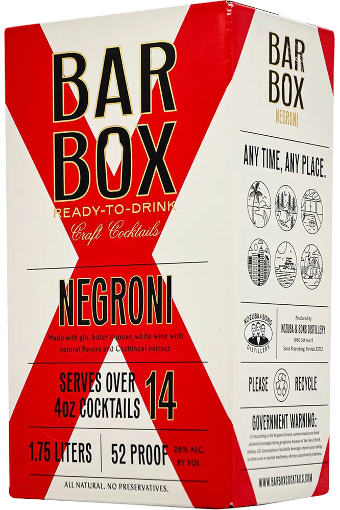 BarBox Negroni Ready-to-Drink Craft Cocktail 1.75Lt