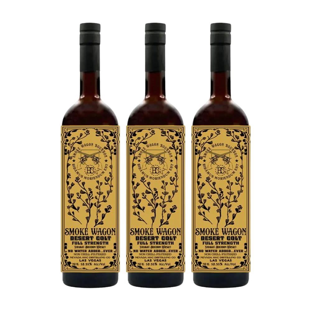 Smoke Wagon Desert Colt Full Strength Straight Bourbon Whiskey 750ml Bundle 3-Pack