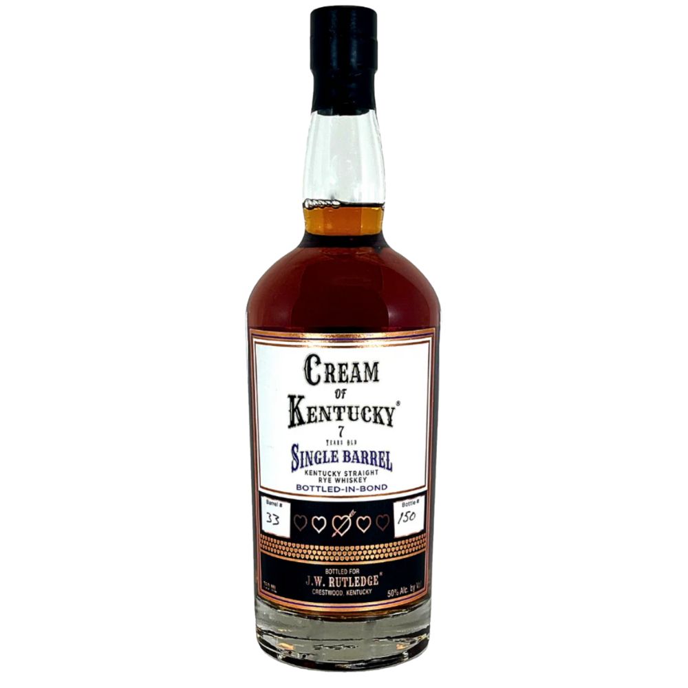 J. W. Rutledge Cream of Kentucky Single Barrel 7 Years Old Kentucky Straight Rye Whiskey 750ml