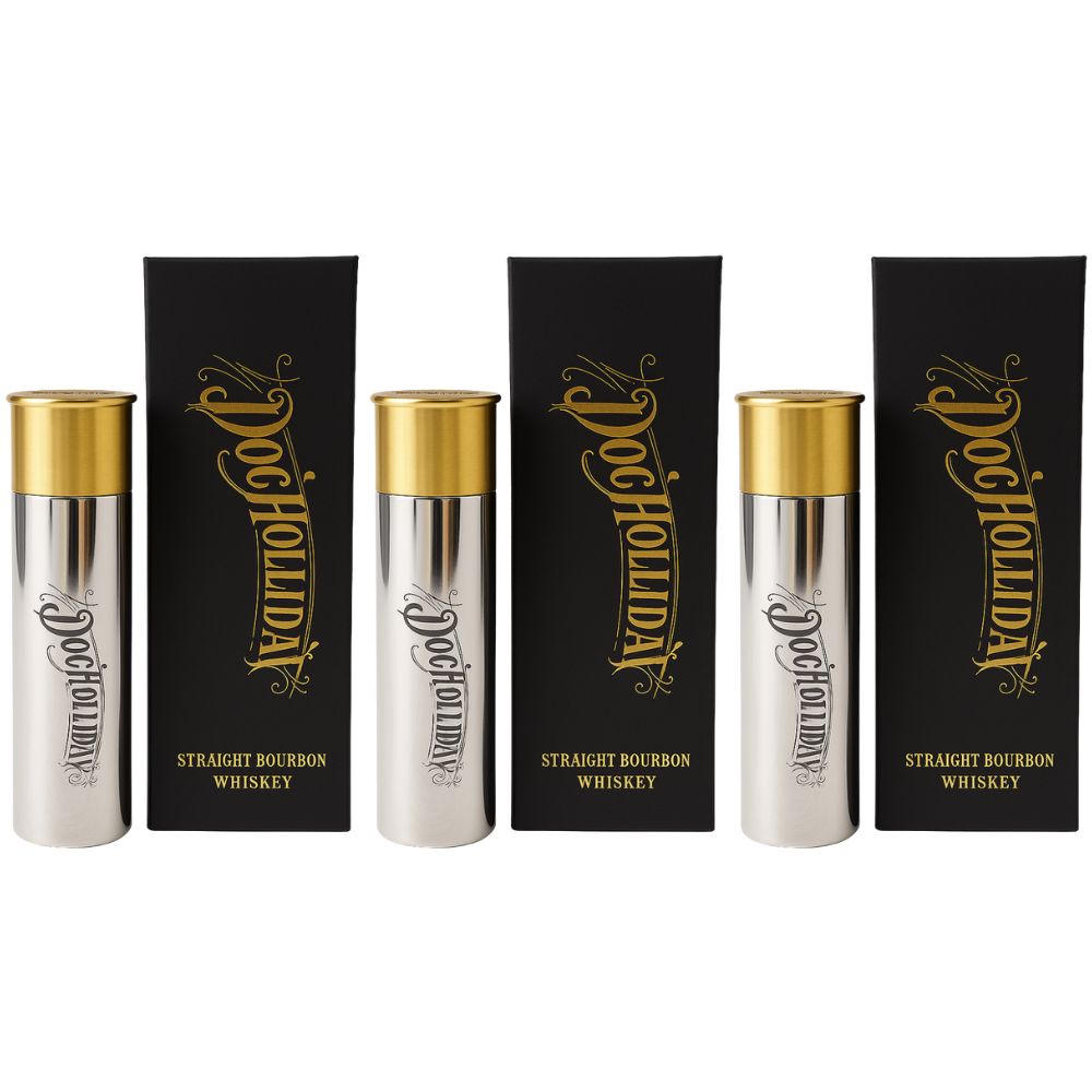 World Whiskey Society 'Doc Holliday' Shotgun Shell Limited Edition Straight Bourbon Whiskey 100ml Bundle 3-Pack