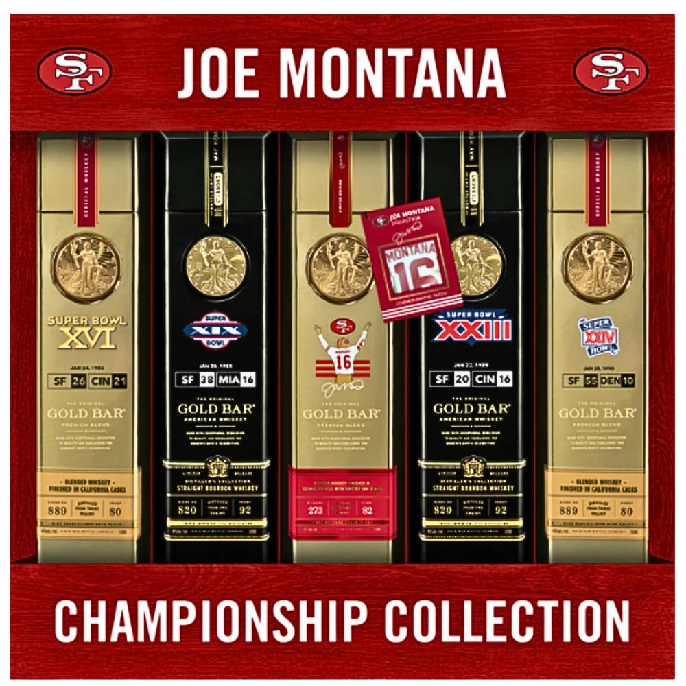 Gold Bar Joe Montana Championship Collection American Whiskey Box Set 750ml