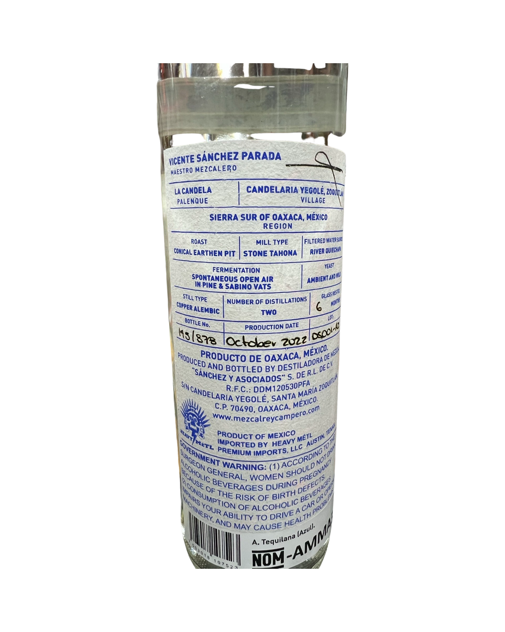 Rey Campero Azul Mezcal Joven 750ml