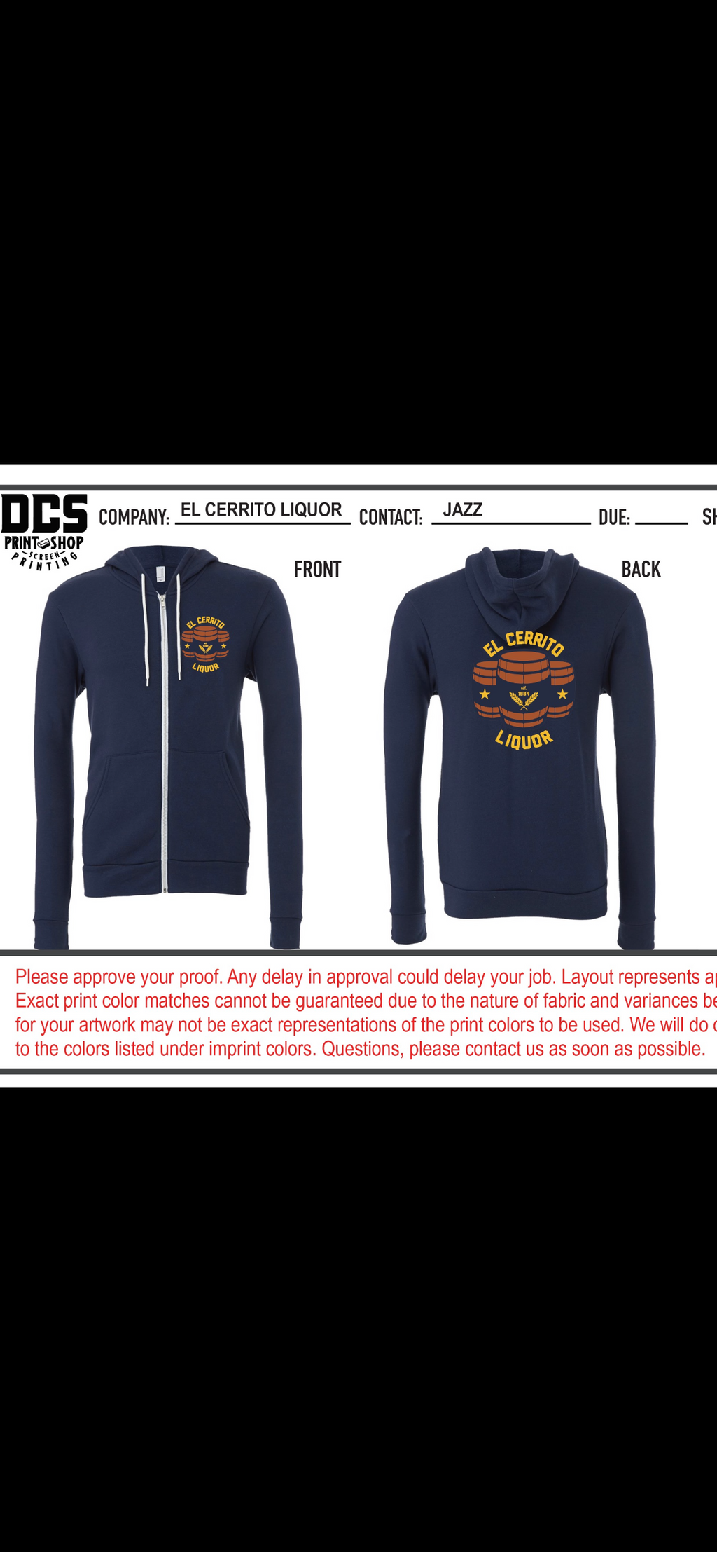 EL Cerrito Liquor Fleece Full-Zip Hoodie XXXL