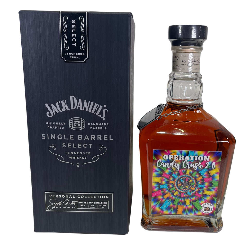 Jack Daniel's Single Barrel Select Candy Crush 2.0 Edition Old Fort Liquor and Wine Store Pick Tennessee Whiskey 750ml