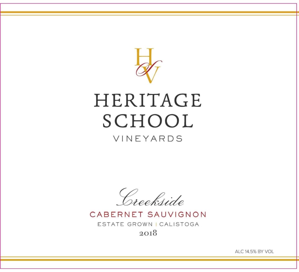 2018 Heritage School Vineyards Creekside Cabernet Sauvignon 750ml