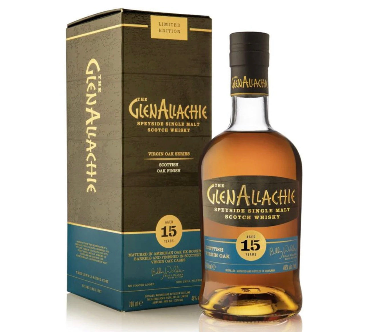 GlenAllachie Scottish Virgin Oak Cask 15 Year Old Limited Edition Single Malt Scotch Whisky 750ml