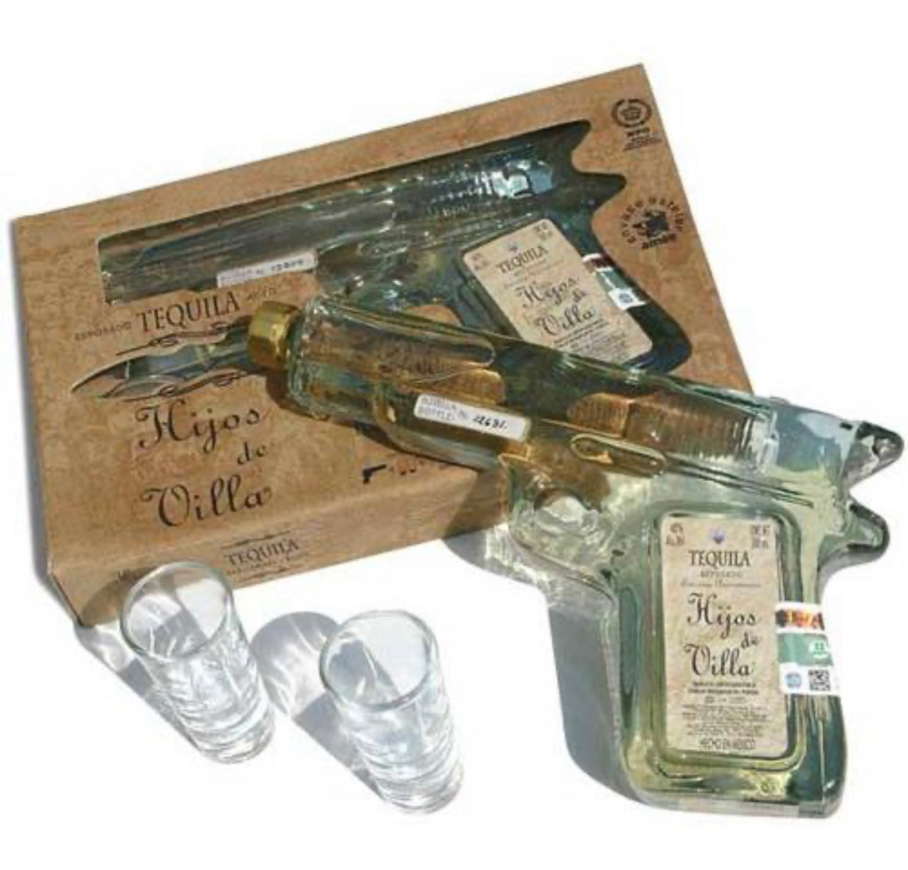 Hijos de Villa Revolver Tequila Reposado with Shot Glasses 200ml