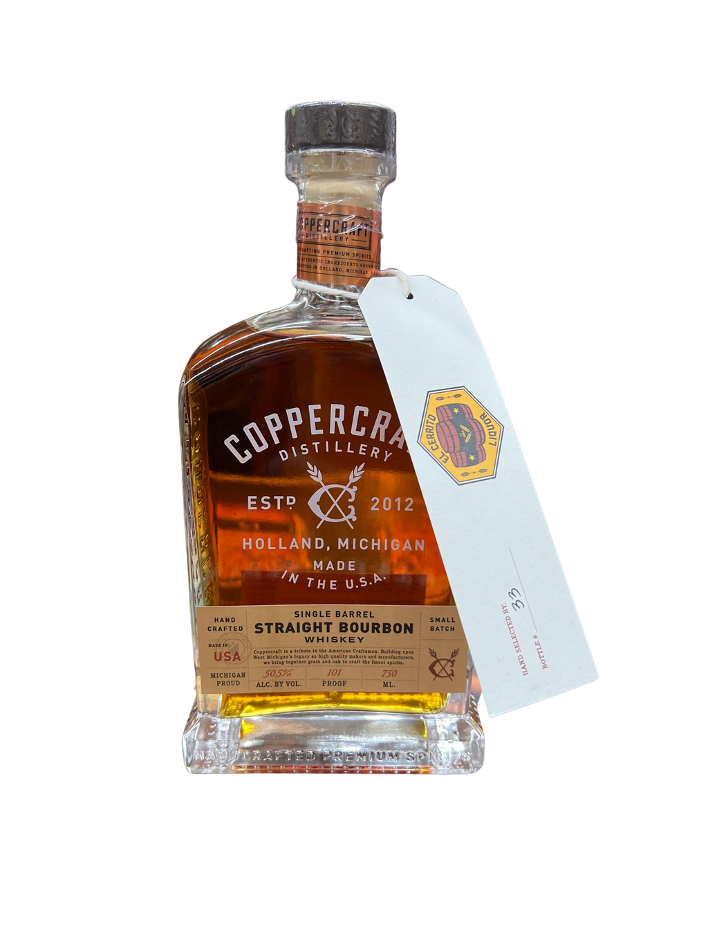 Coppercraft Distillery Single Barrel 7 Year Old EL Cerrito Liquor Store Pick MGP Straight Bourbon Whiskey 750ml