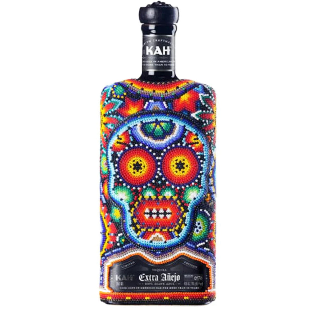 Kah 10 Year Old Limited Edition Beaded Extra Anejo Tequila 750ml (Colors Vary)