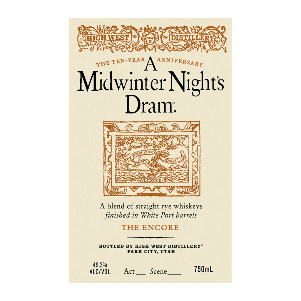 High West Distillery A Midwinter Night Dram The Encore Straight Rye Whiskey 750ml