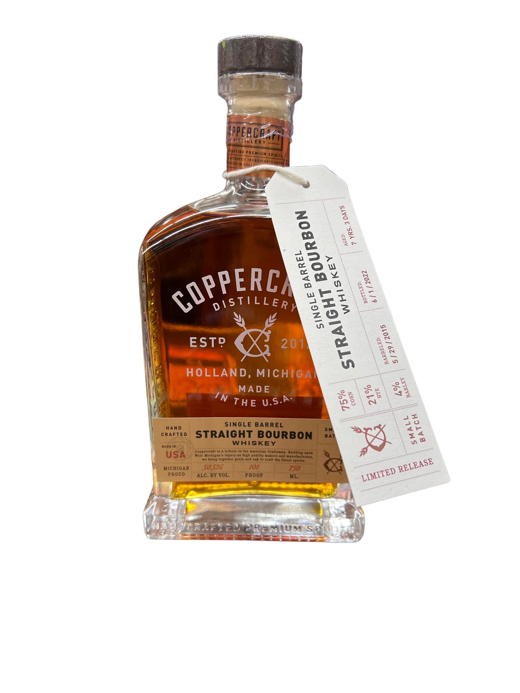 Coppercraft Distillery Single Barrel 7 Year Old EL Cerrito Liquor Store Pick MGP Straight Bourbon Whiskey 750ml