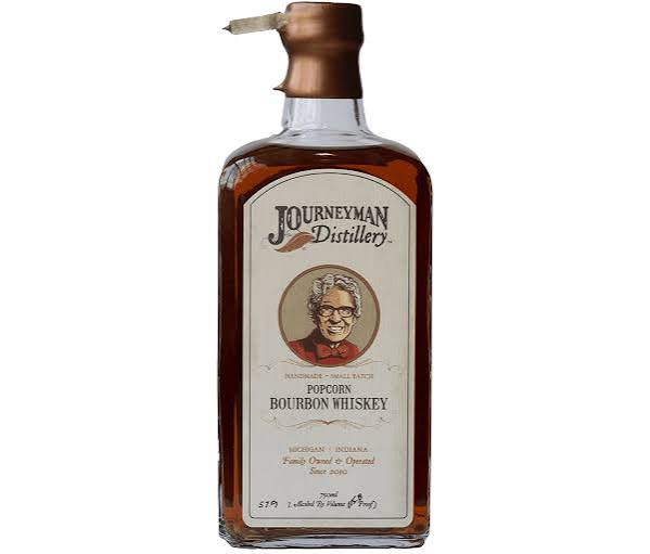Journeyman Distillery Popcorn Bourbon Whiskey 750ml Gift Set