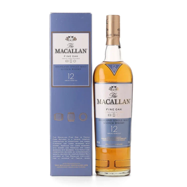 Macallan Fine Oak Blue Label 12 Year Old Single Malt Scotch Whisky 700ml