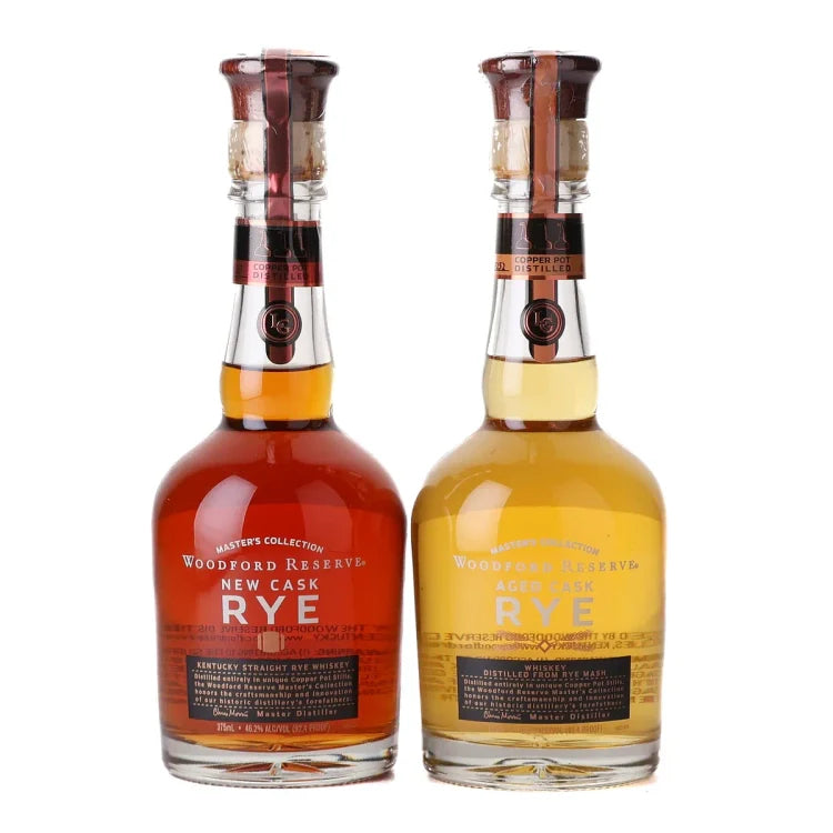 Woodford Reserve Master's Collection Aged Cask & New Cask Rye Whiskey Collectors Set 375ml 2-Pack