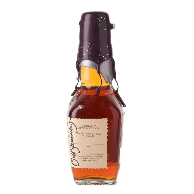 Maker's Mark Special Edition Purple & Silver Wax Kentucky Straight Bourbon Whisky Signed 375ml
