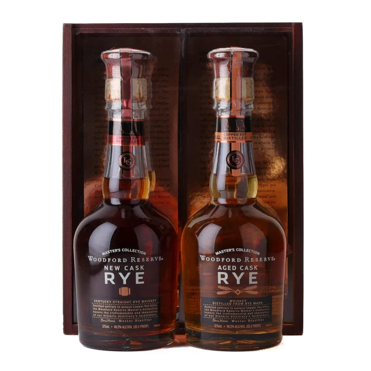 Woodford Reserve Master's Collection Aged Cask & New Cask Rye Whiskey Collectors Set 375ml 2-Pack
