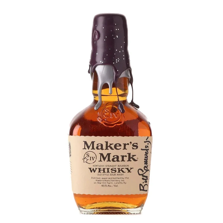 Maker's Mark Special Edition Purple & Silver Wax Kentucky Straight Bourbon Whisky Signed 375ml
