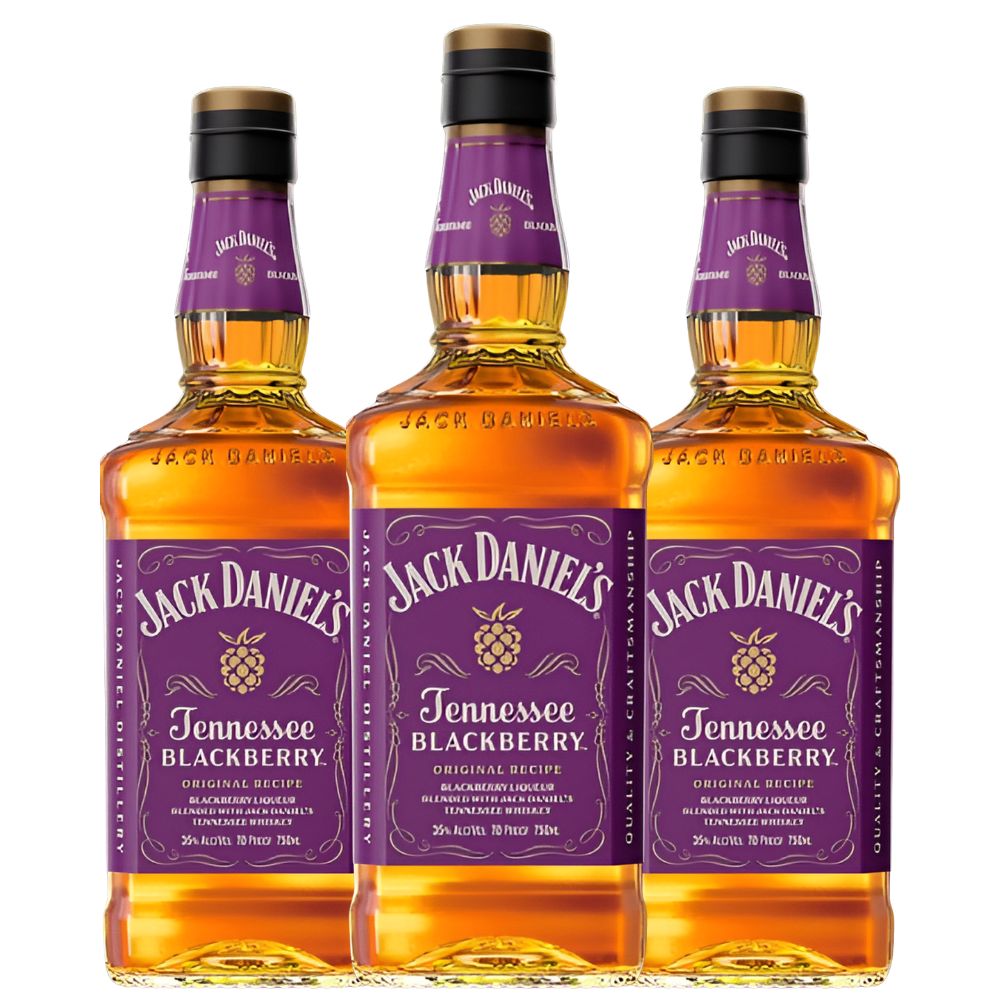 Jack Daniel's Blackberry Flavored American Whiskey 750ml Bundle 3-Pack