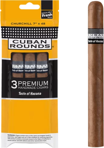 Cuban Rounds Churchill Cigar 3-Pack