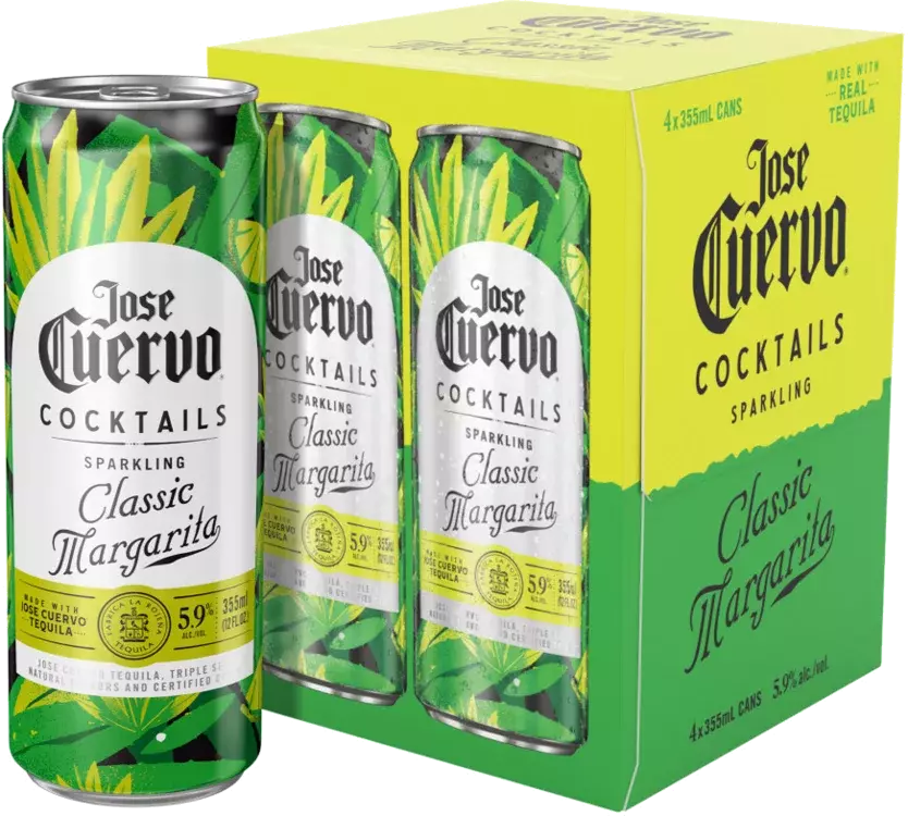 Jose Cuervo Sparkling Classic Lime Margarita 11.8Proof 355ml 4-Pack
