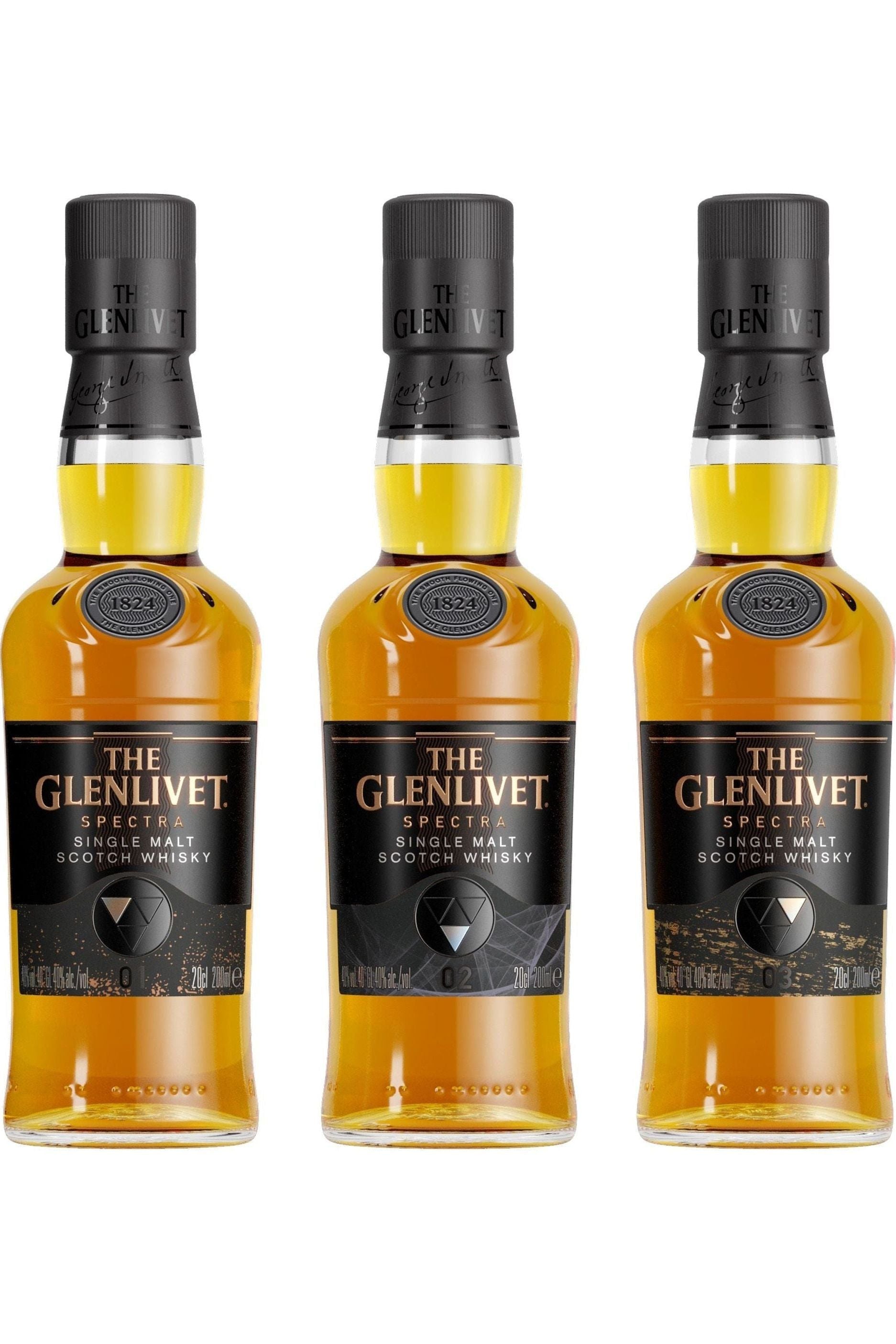 Glenlivet Spectra Collection Box Single Malt Scotch Whisky 200ml Bottle 3-Pack