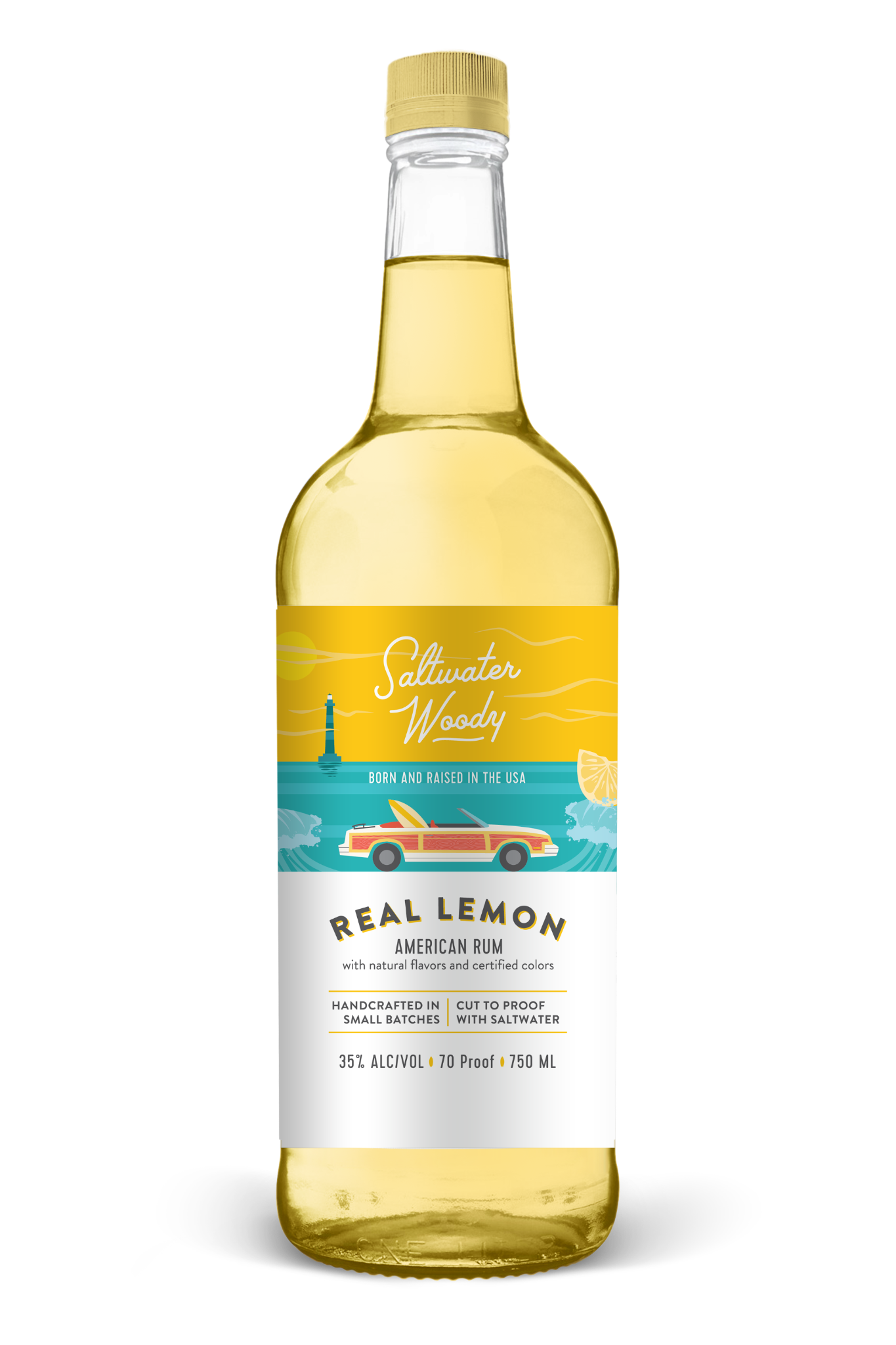 Saltwater Woody Real Lemon Flavoured Rum 750ml