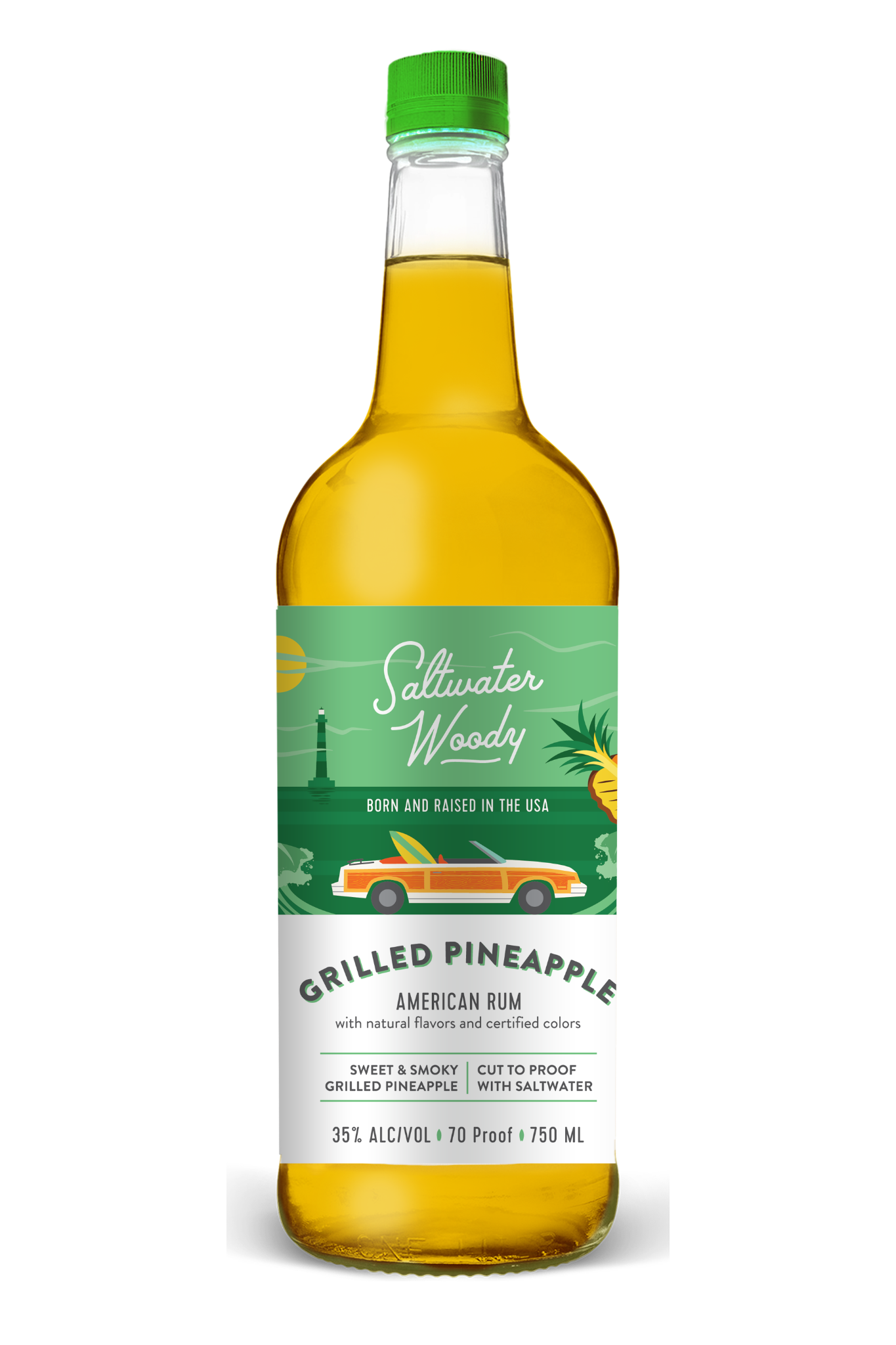 Saltwater Woody Grilled Pineapple Flavored Rum 750ml