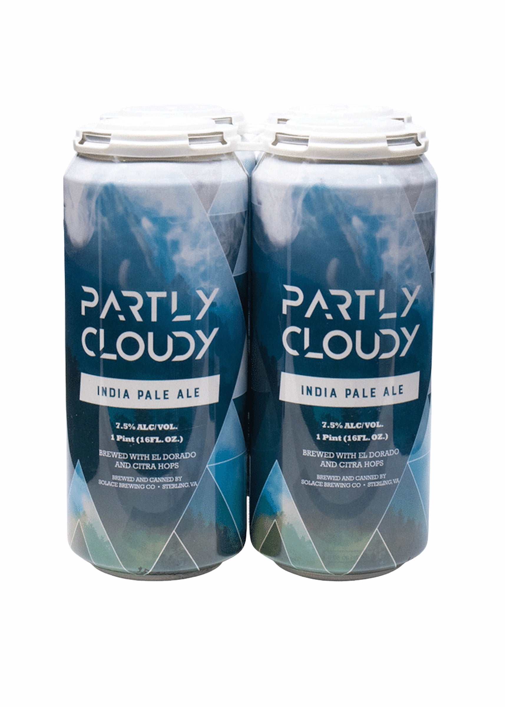 Solace Brewing Partly Cloudy India Pale Ale Beer 16-Oz Can 4-Pack