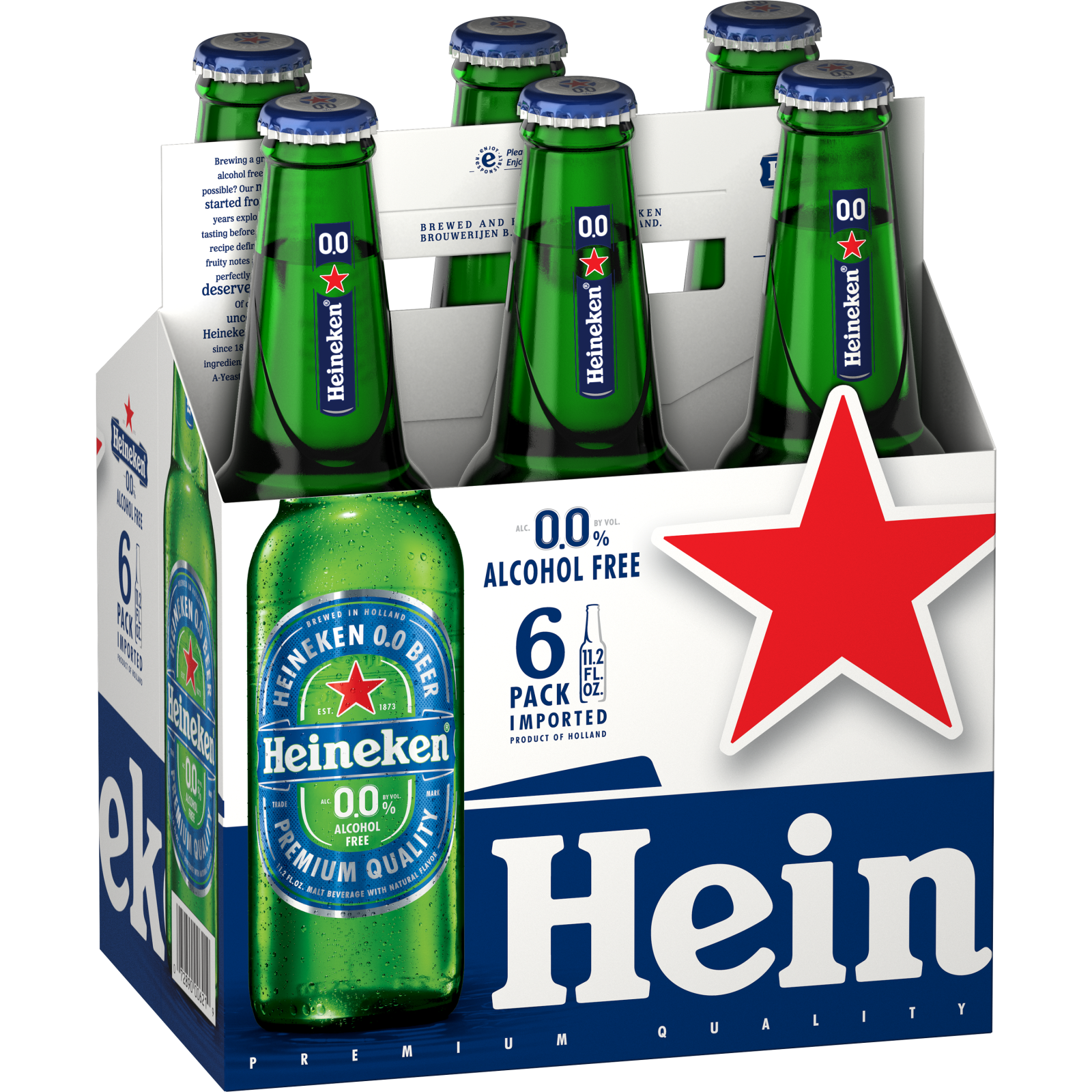 Heineken 00 Zero Alcohol Beer 11.2-Oz Bottle 6-Pack