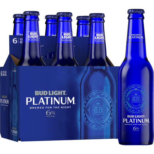 Budweiser Bud Light Platinum Lager Beer 12-Oz Bottle 6-Pack