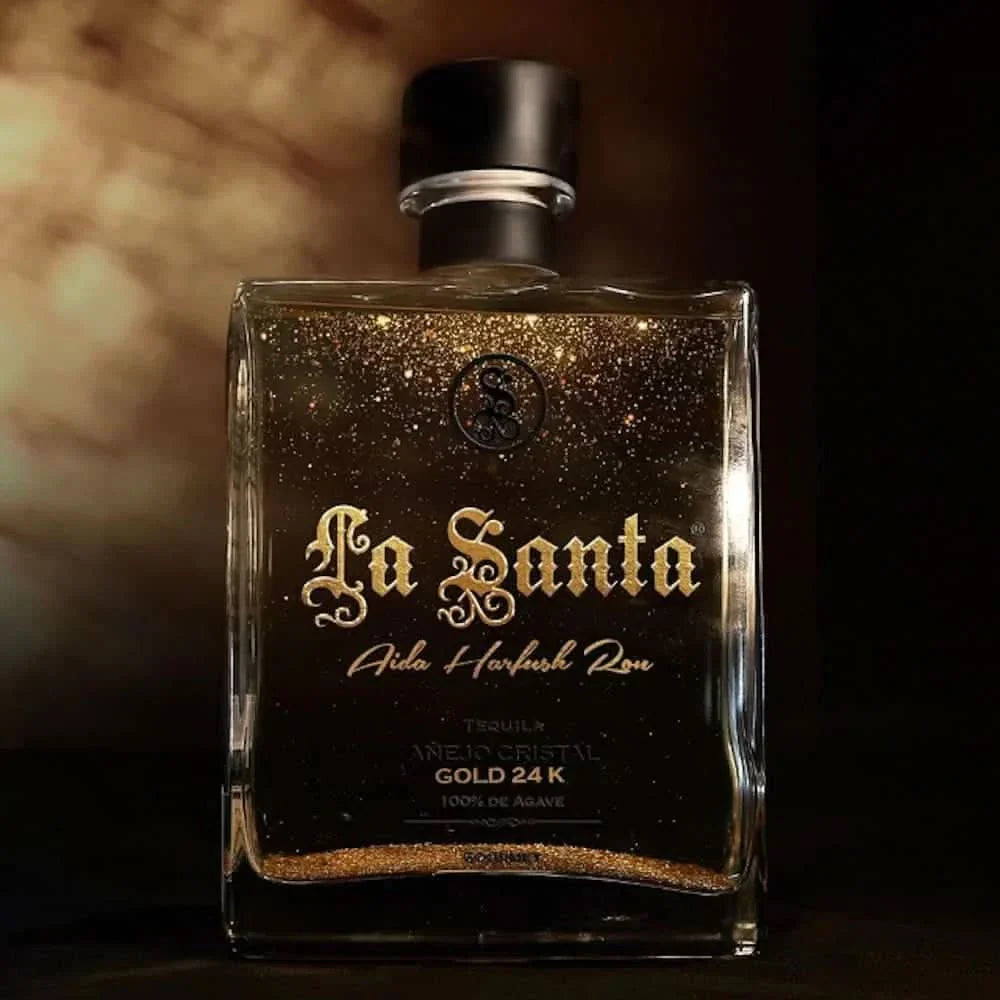 La Santa Cristal Gold 24k Anejo Tequila 750ml