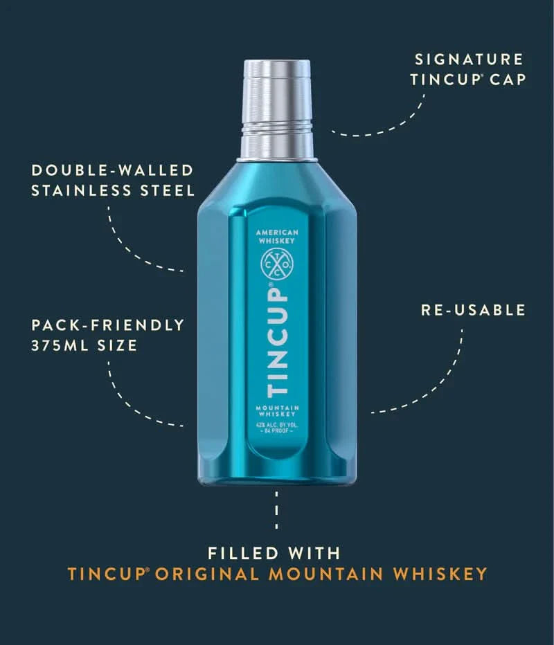 Tincup Adventure Pack Aluminum Bottlec American Whiskey 375ml