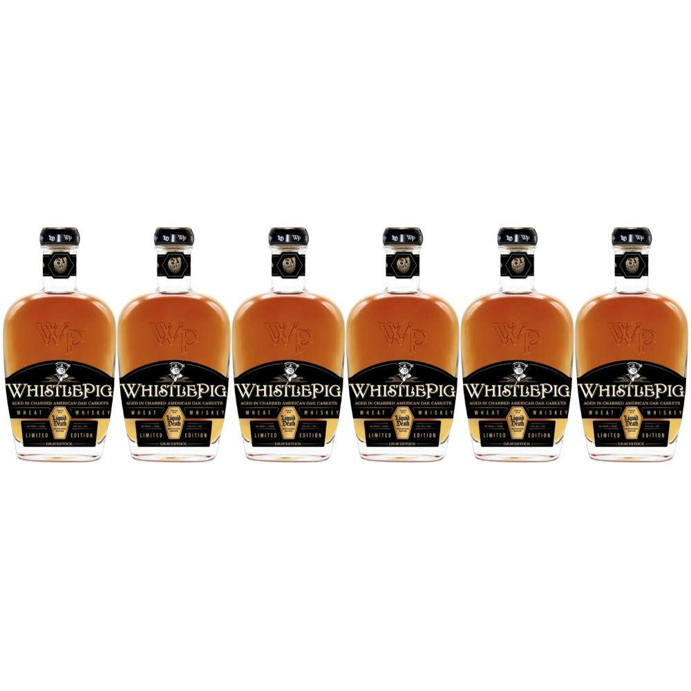 Whistlepig X Liquid Death Limited Edition Gravestock Wheat Whiskey 750ml Bundle 6-Pack