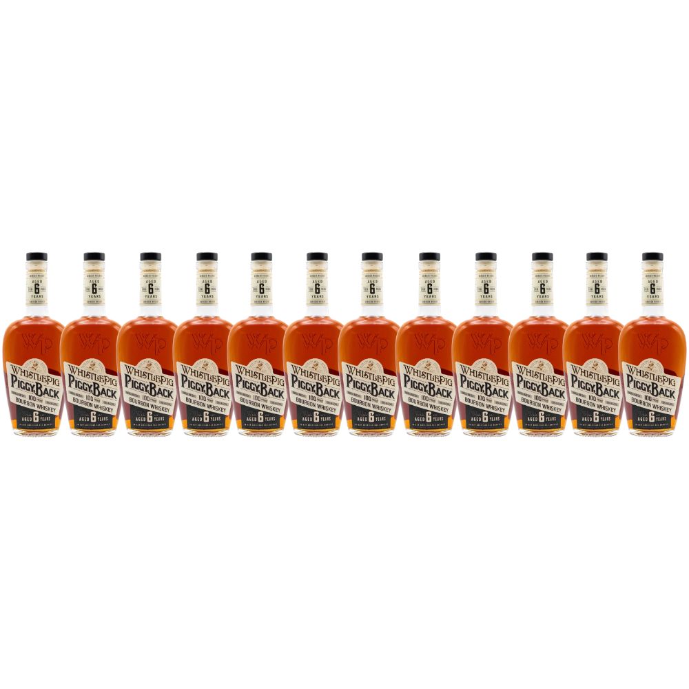 Whistlepig Piggyback 6 Year Old Bourbon Whiskey 750ml Bundle 12 Pack