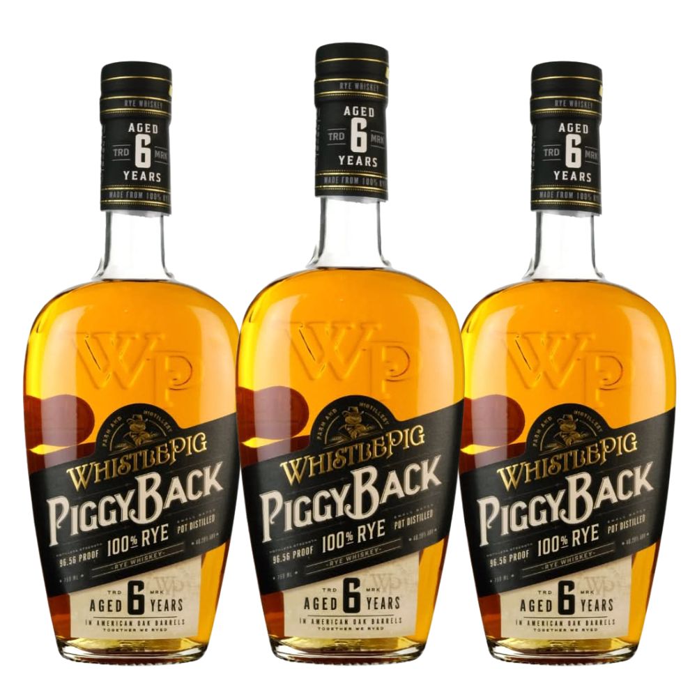 Whistlepig Piggyback Rye Whiskey 750ml Bundle 6 Pack