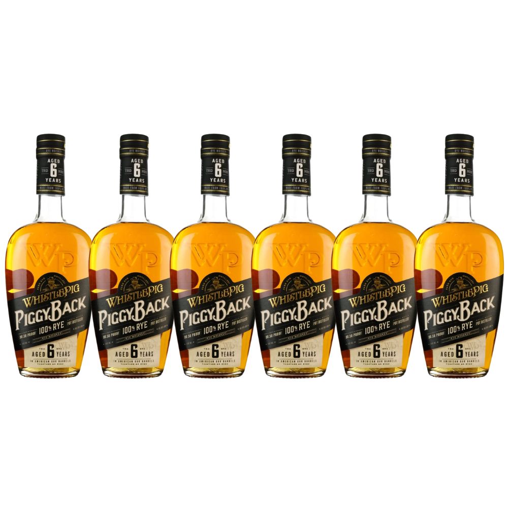 Whistlepig Piggyback Rye Whiskey 750ml Bundle 6 Pack