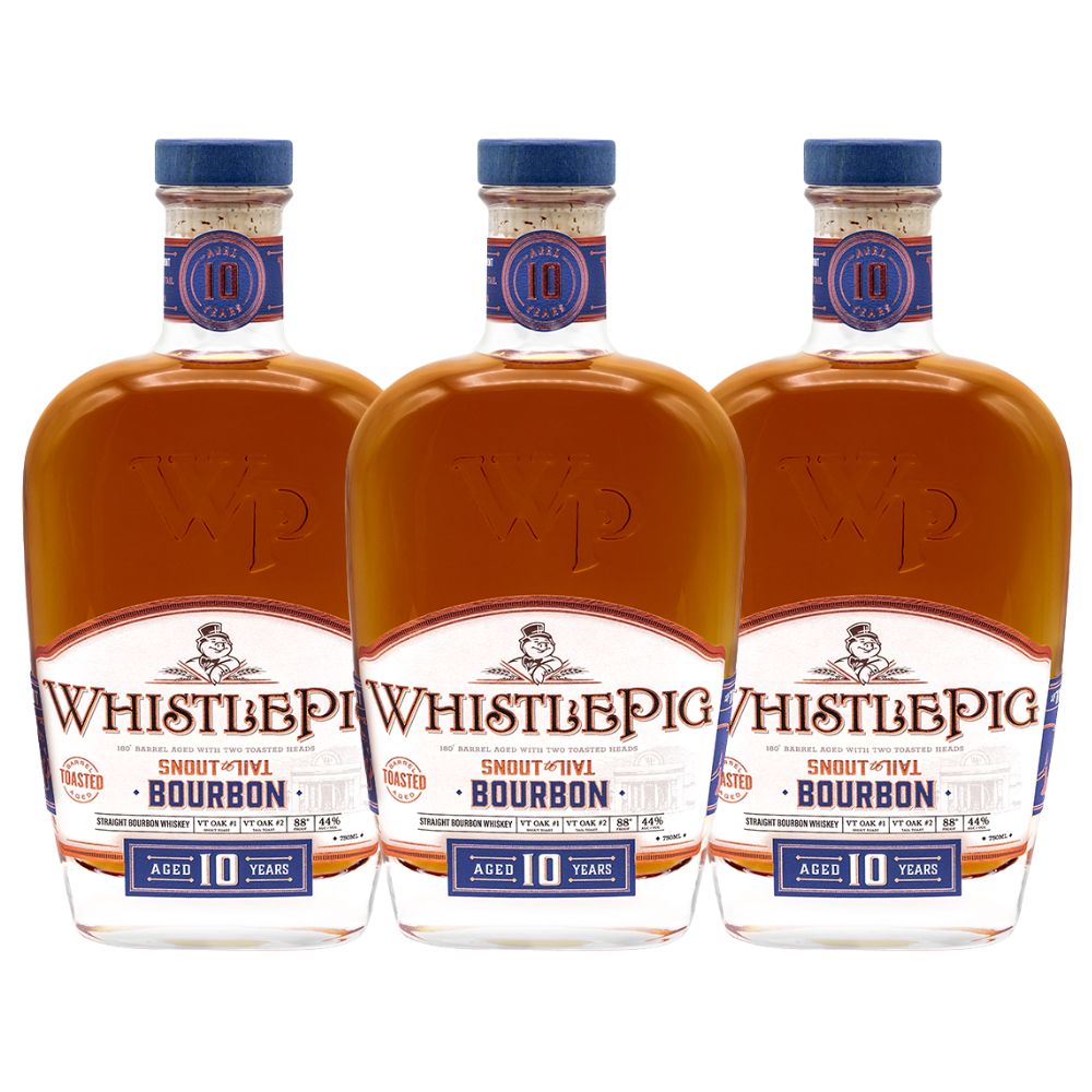 Whistlepig Snout to Tail 10 Year Old Bourbon Whiskey 750ml Bundle 6 Pack
