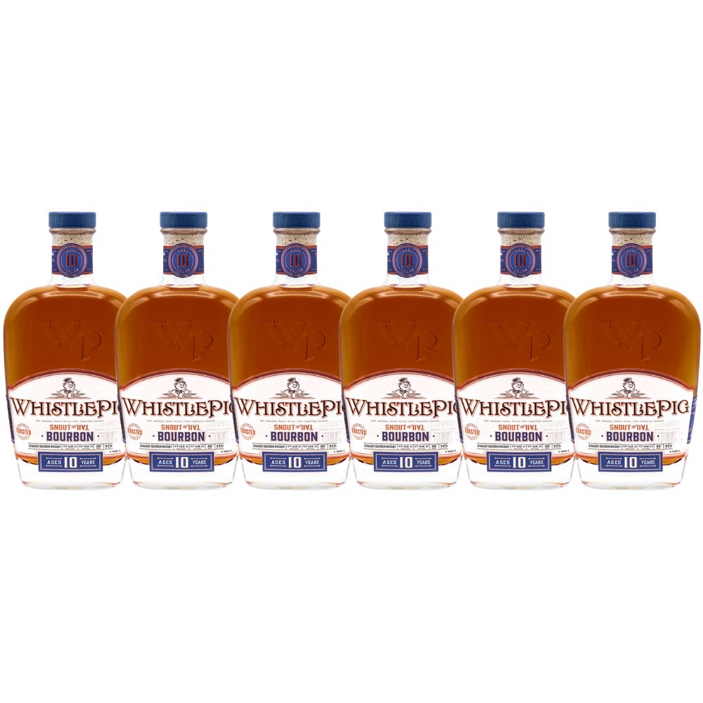 Whistlepig Snout to Tail 10 Year Old Bourbon Whiskey 750ml Bundle 6 Pack